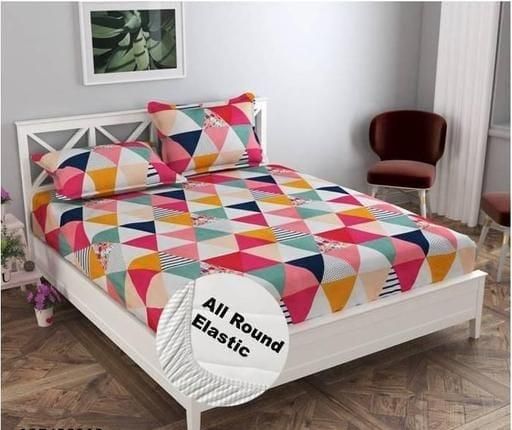 Round Elastic Fitted Double Bed Bedsheet