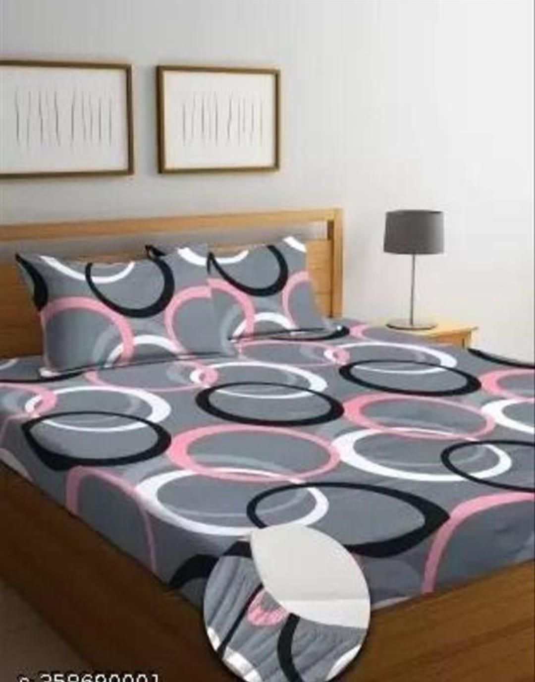 Round Elastic Fitted Double Bed Bedsheet